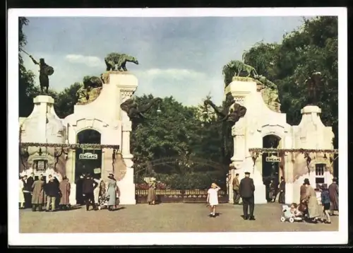AK Hamburg-Stellingen, Haupteingang von Carl Hagenbecks Tierpark