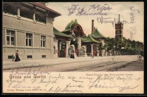 AK Berlin, Haupt-Eingang zum Zoologischen Garten