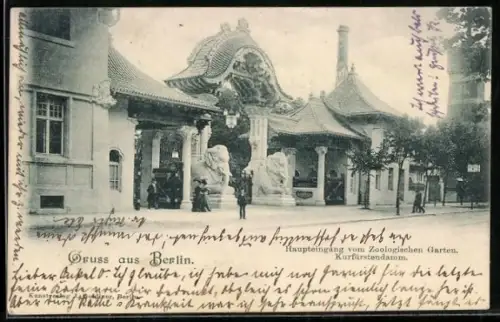 AK Berlin, Haupteingang des Zoologischen Gartens am Kurfürstendamm