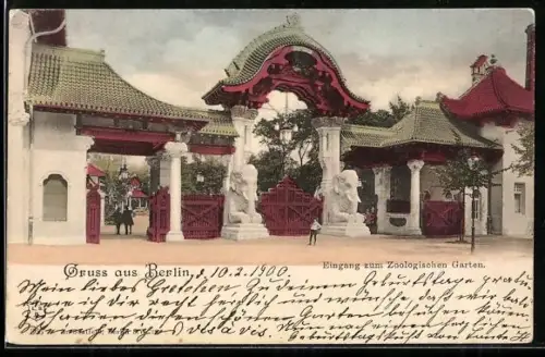 AK Berlin, Eingang zum Zoologischen Garten