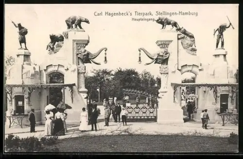 AK Hamburg-Stellingen, Haupteingang von Carl Hagenbeck`s Tierpark