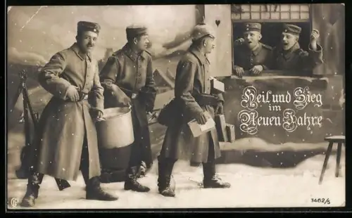 AK Soldaten bringen Post und Suppe zum neuen Jahr