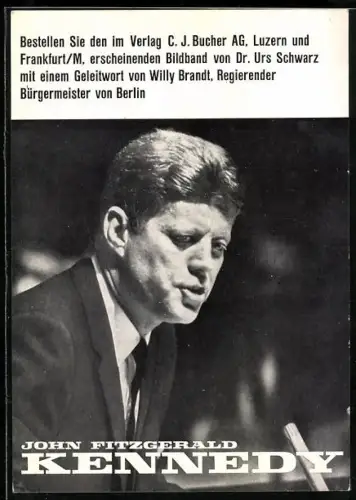 AK John Fitzgerald Kennedy, Reklame Bildband vom Verlag C. J. Bucher AG