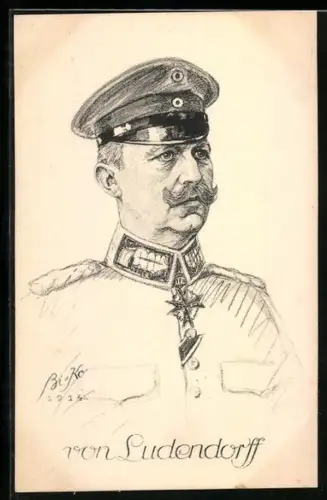 AK Erich Ludendorff in Uniform im Porträt