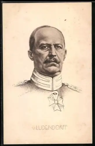 AK Erich Ludendorff in Uniform im Porträt