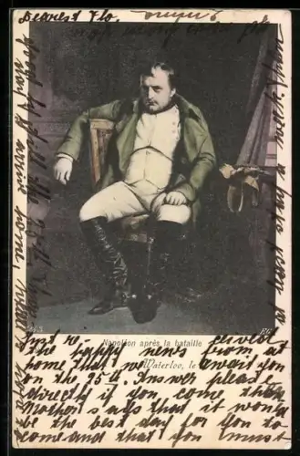 AK Napoleon auf einem Stuhl sitzend