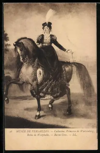 AK Catherine Prinzessin von Württemberg zu Pferd