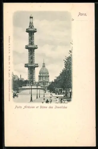 AK Paris, Puits Artésien et Dome des Invalides