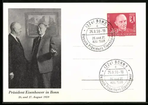 AK Portrait von Präsident Eisenhower in Bonn 1959