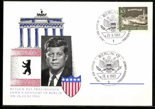 AK Berlin, Besuch des Präsidenten John F. Kennedy am 26. Juni 1963, Brandenburger Tor