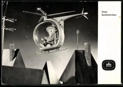 AK Der Sandmann in einem Hubschrauber