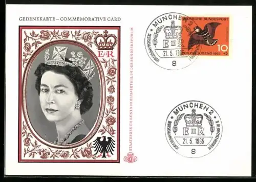 AK Gedenkkarte an den Staatsbesuch der Königin Elisabeth II. von England in der Bundesrepublik
