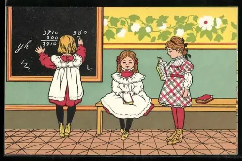 AK Kinder in der Schule, eines schreibt an die Tafel