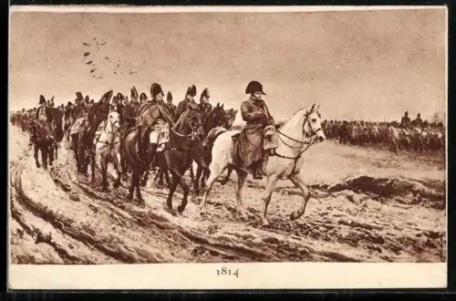 AK Napoleon im Feld 1814