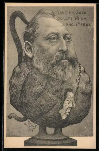 Künstler-AK Charles Denizard (Orens): Kanne in Gestalt des Königs Edward VII von England