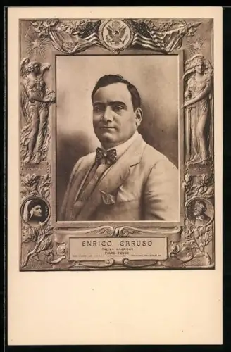 AK Opernsänger Enrico Caruso mit Fliege