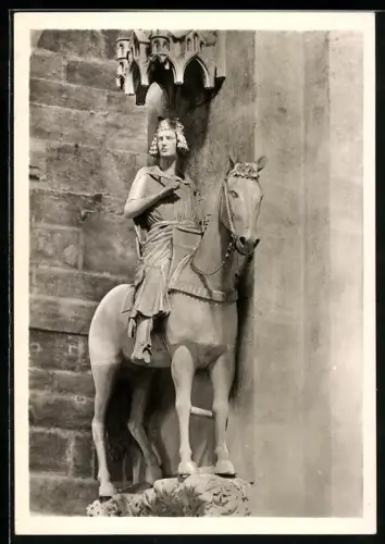 Foto-AK Deutscher Kunstverlag: Bamberg, Der Reiter am Bamberger Dom