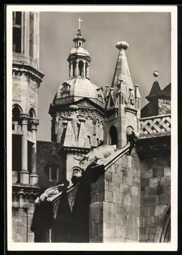 Foto-AK Deutscher Kunstverlag, Walter Hege: Naumburg, Dom, Wasserspeier am Westchor