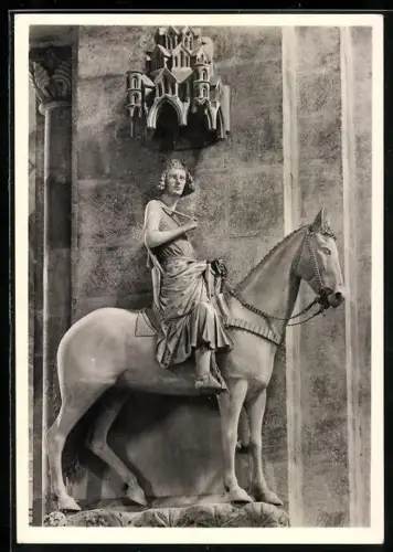 Foto-AK Deutscher Kunstverlag, Berlin, Walter Hege: Bamberg, Reiterstandbild im Dom, um1250