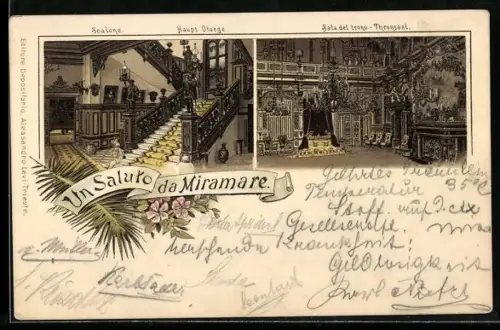 Lithographie Miramare, Sala del trono, Scalone