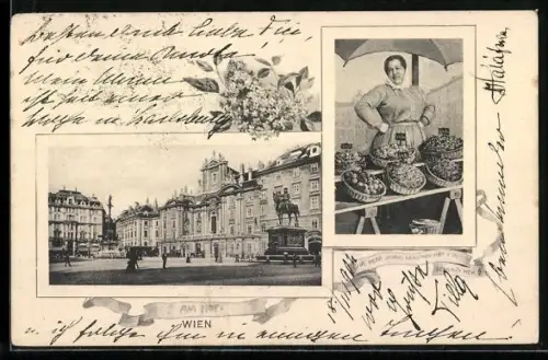 AK Wien, Am Hof, Kirschenverkäuferin