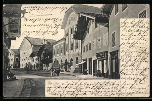 AK Mondsee, Geschäft in der Bahnhofstrasse