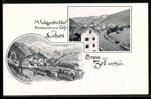 AK Zell am See, Restaurant und Café zum Lehen, Bes. M. Wagenbichler