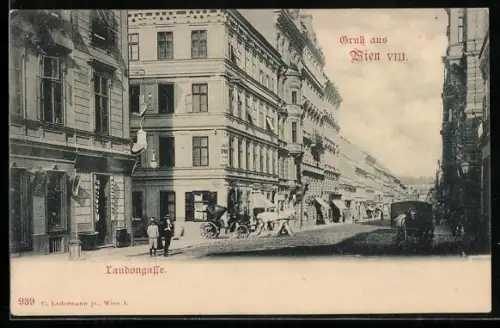 AK Wien, Strassenpartie in der Laudongasse