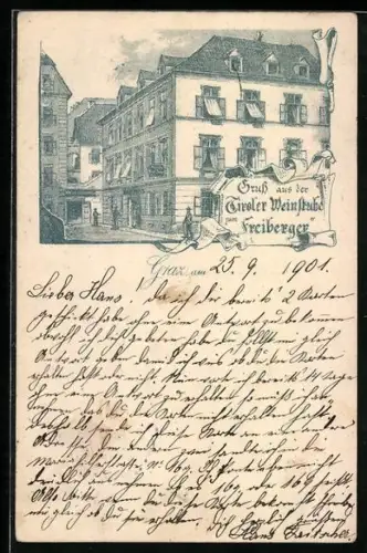 AK Graz, Restaurant Tiroler Weinstube zum Freiberger