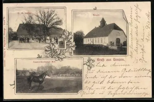 AK Uenzen, Gasthof von G. A. Lüdeke, Cumberländischer Hof, Schule