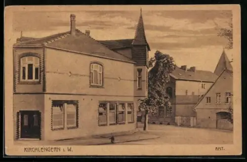 AK Kirchlengern i. W., Strassenpartie mit Amt