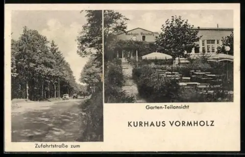 AK Herbede /Ruhr, Kurhaus Vormholz, Garten-Teilansicht, Zufahrtstrasse