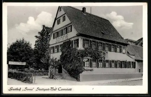 AK Stuttgart-Bad Cannstatt, Gasthof Sonne, Waiblingerstrasse 11