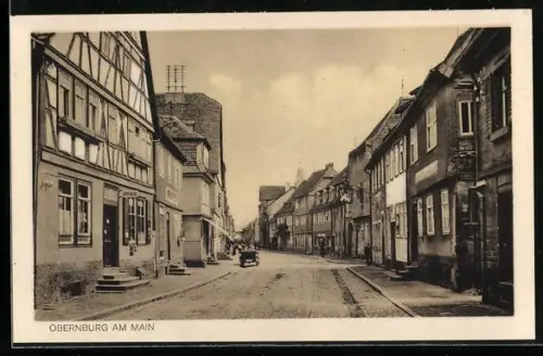 AK Obernburg am Main, Strassenpartie mit Apotheke