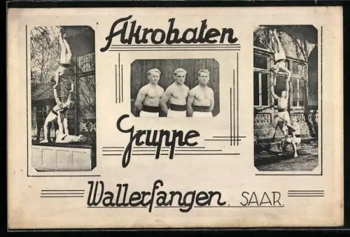 AK Wallerfangen /Saar, Akrobaten-Gruppe, Mehrfachansicht