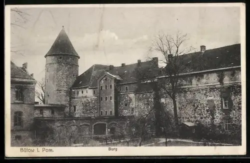 AK Bütow i. Pom., Blick auf die Burg