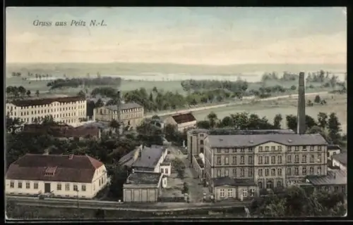 AK Peitz /N.-L., Teilansicht mit Fabrik