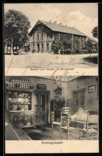 AK Emtinghausen, Gasthof zum Götzen, Innenansicht