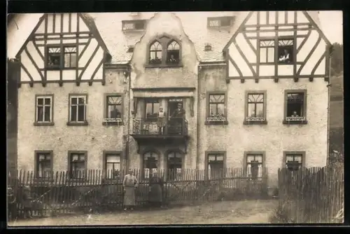 Foto-AK Dittersbach /Neuhausen, Hotel Haus Martin nach dem Brand