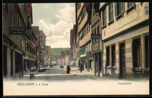 AK Geislingen a. d. Steige, Hauptstrasse mit Obere Apotheke