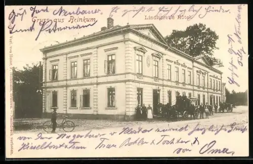 AK Brinkum, Hotel Lindhorst mit Strassenpartie