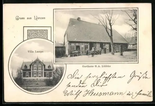 AK Uenzen, Gasthaus G. A. Lüdeke, Villa Lampe