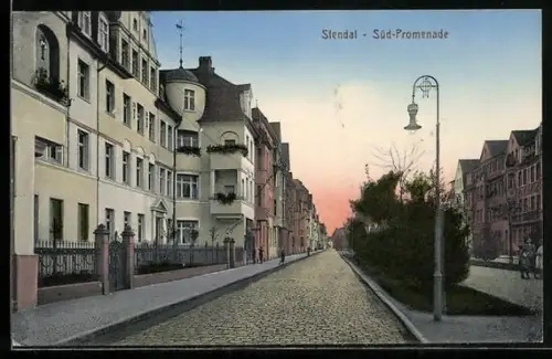 AK Stendal, Blick auf die Süd-Promenade