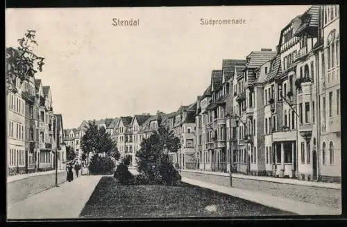 AK Stendal, Strassenpartie an der Südpromande