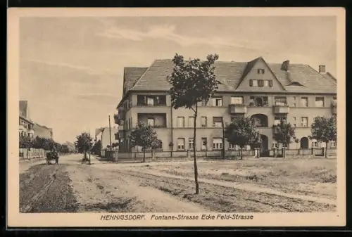 AK Hennigsdorf, Fontane-Strasse Ecke Feld-Strasse
