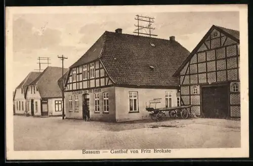 AK Bassum b. Bremen, Gasthof von Fritz Brokate