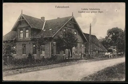 AK Fahrenhorst, Gasthof zum grünen Jäger, Bes. Lüdeke Schulenberg