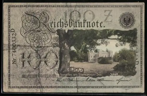 AK Starnberg, Seeseiten am Starnberger See im Geldschein-Passepartout