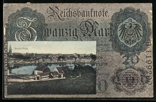 AK Sonderburg, Flusspartie im Geldschein-Passepartout