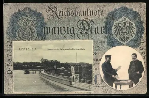 AK Remscheid, Remscheider Talsperre im Geldscheinpassepartout